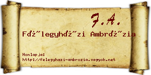 Félegyházi Ambrózia névjegykártya